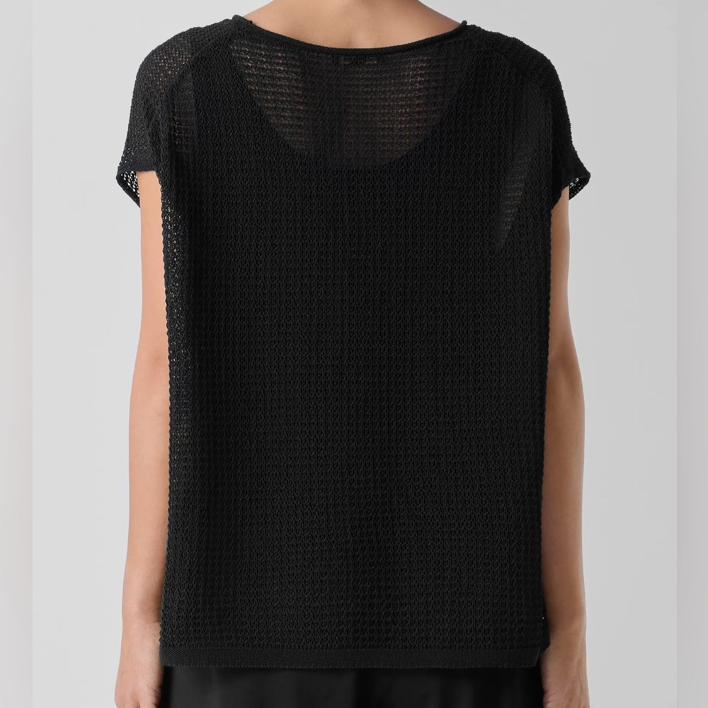 Eileen Fisher Open Stitch Organic Cotton Oversized Semi-Sheer Sweater Size XL - Picture 3 of 13